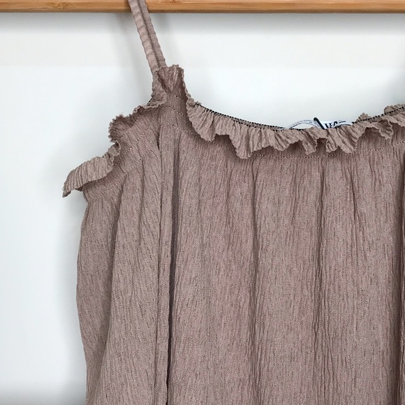 SOLD NWOT Zara Khaki Beige Textured Cami Top Size M - Picture 10 of 11